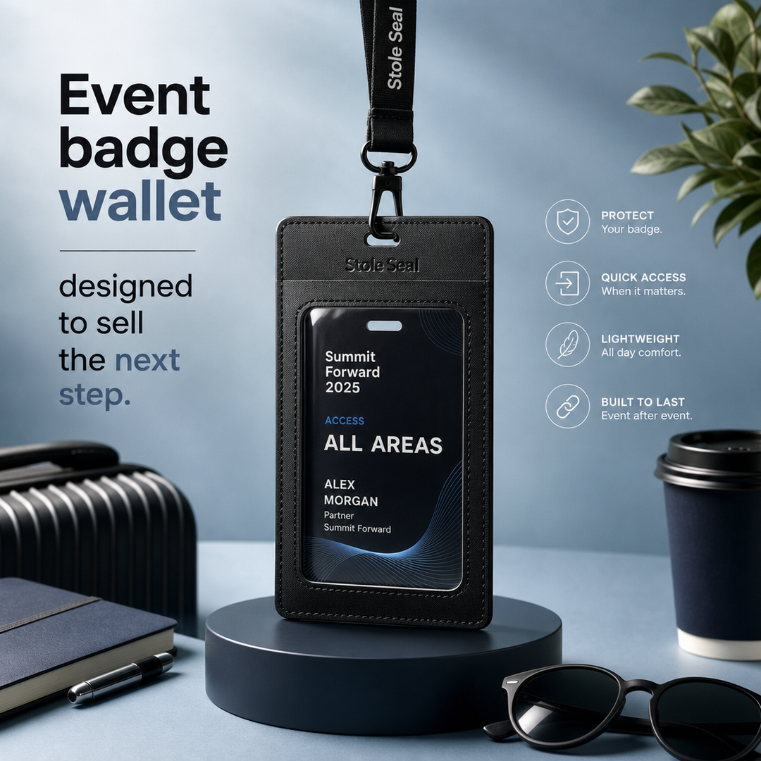 Stole Seal Event badge wallet