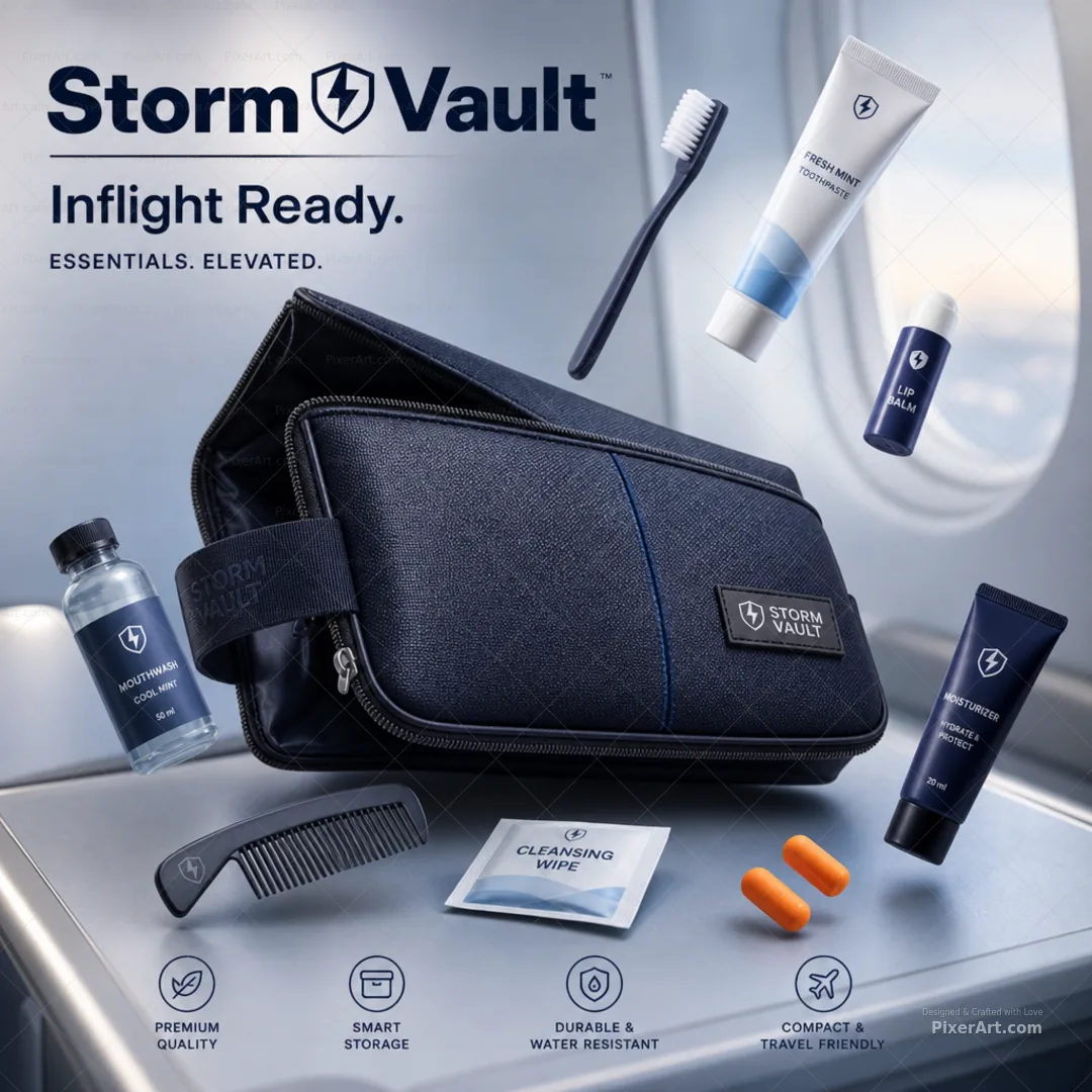 Storm Vault Inflight Amenity Kit Pouch