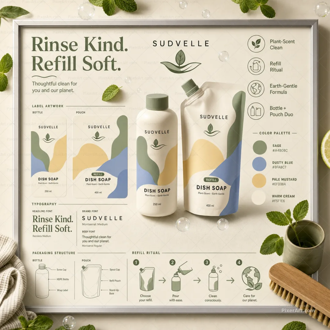 Sudvelle Eco Dish Soap Refill Duo