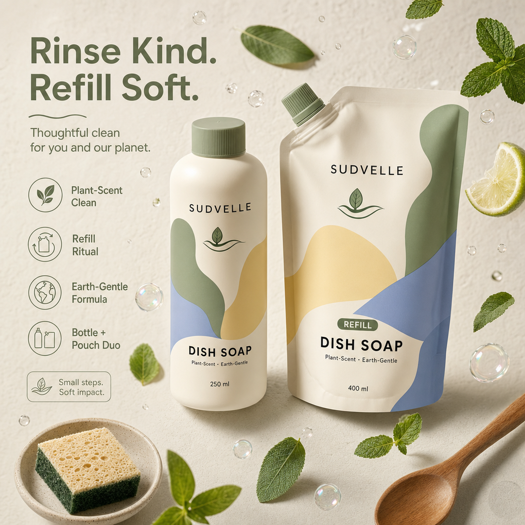 Sudvelle Eco Dish Soap Refill Duo