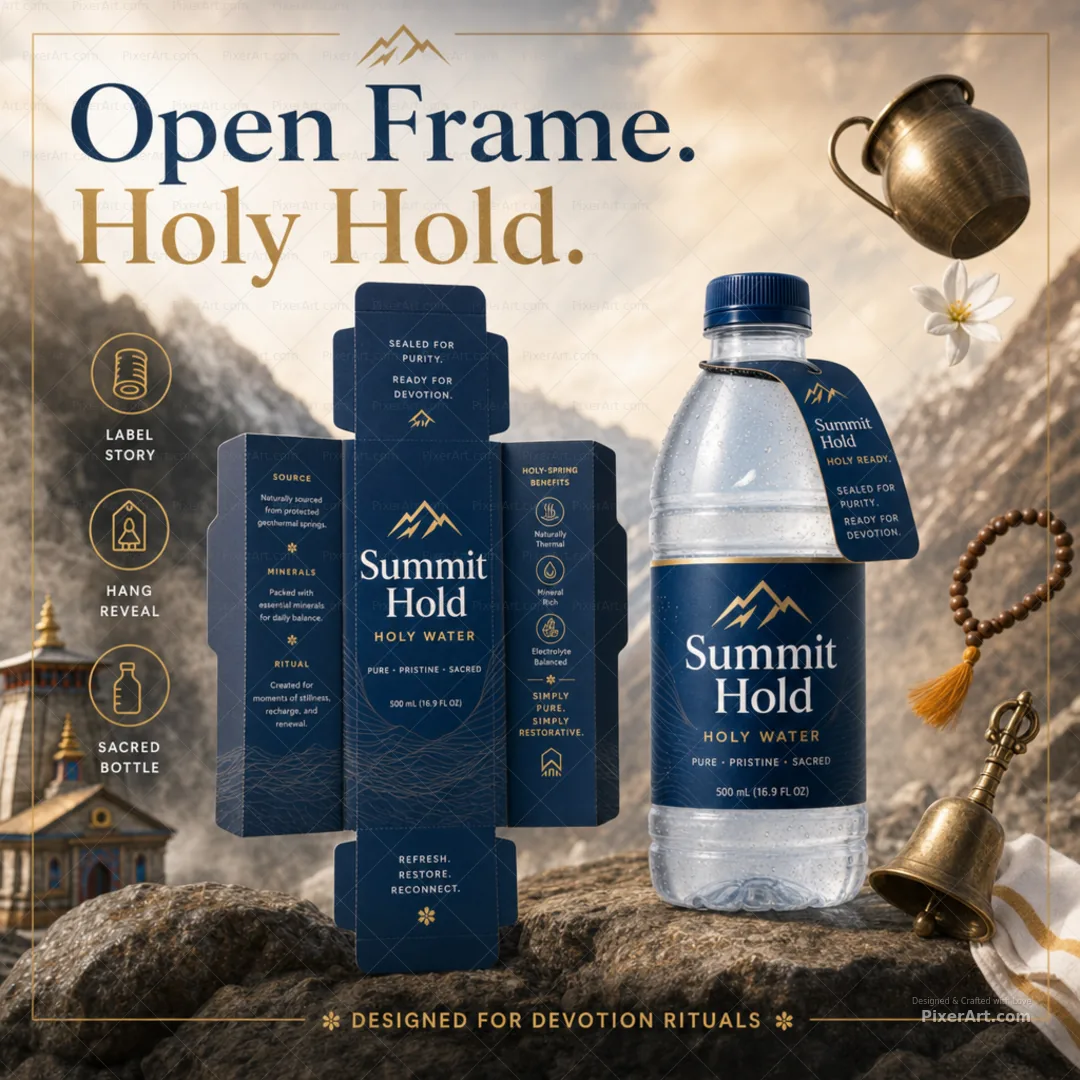 Summit Hold Holy Water Bottle Label + Hang Sleeve