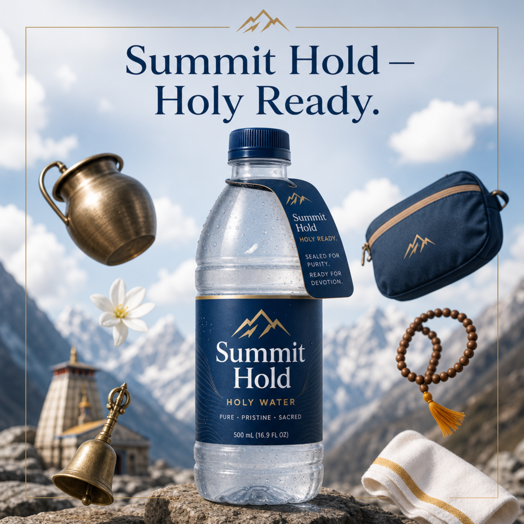 Summit Hold Holy Water Bottle Label + Hang Sleeve