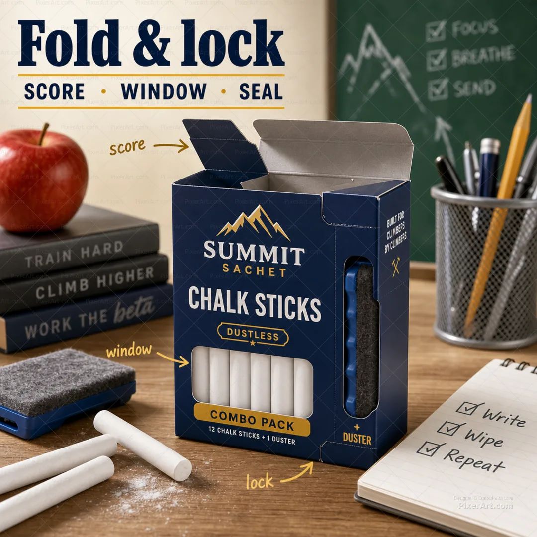 Summit Sachet Chalk Stick Box + Duster Combo Pack