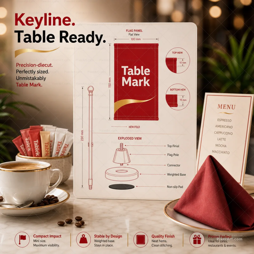 Table Mark Tabletop mini promo flag