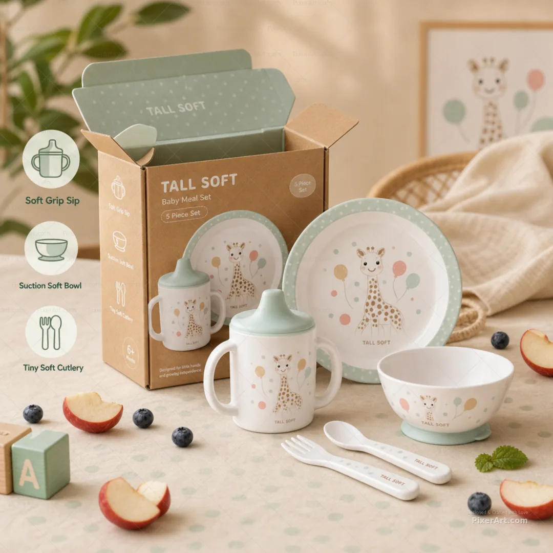 Tall Soft Soft Giraffe Meal Set