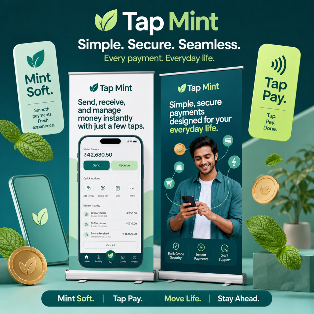 Tap Mint Fintech Pull-Up Banners