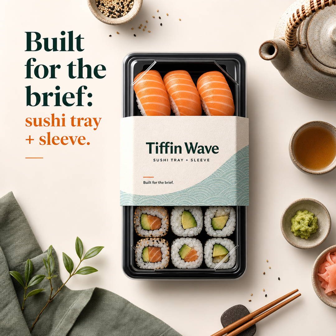 Tiffin Wave Sushi tray + sleeve