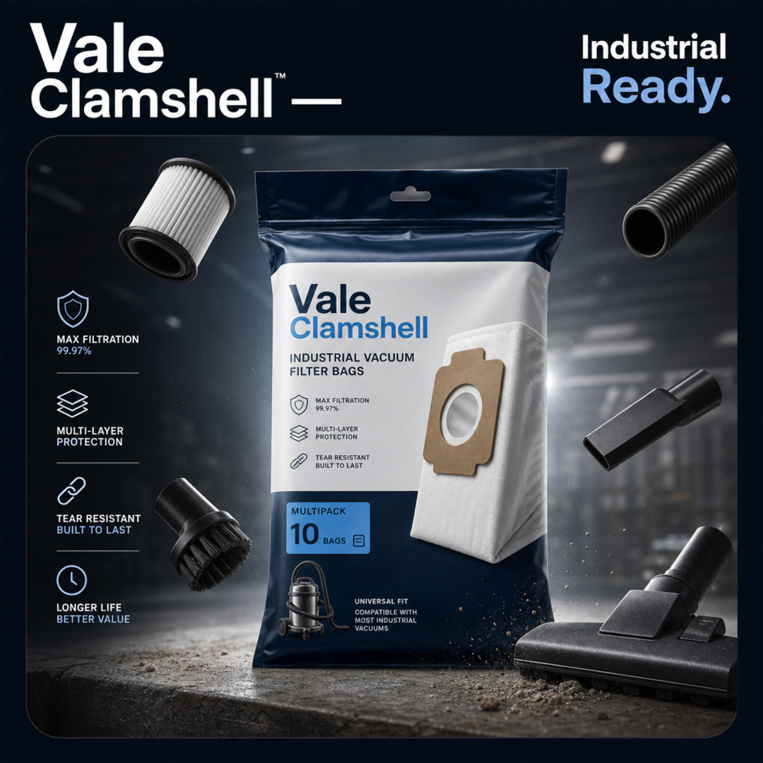 Vale Clamshell Industrial Vacuum Filter Bag Multipack