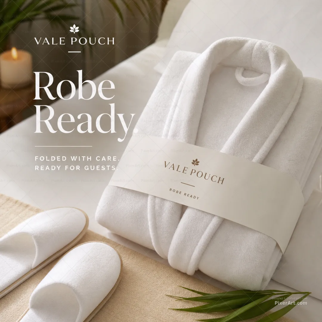 Vale Pouch Hotel Guest Bathrobe Fold Band