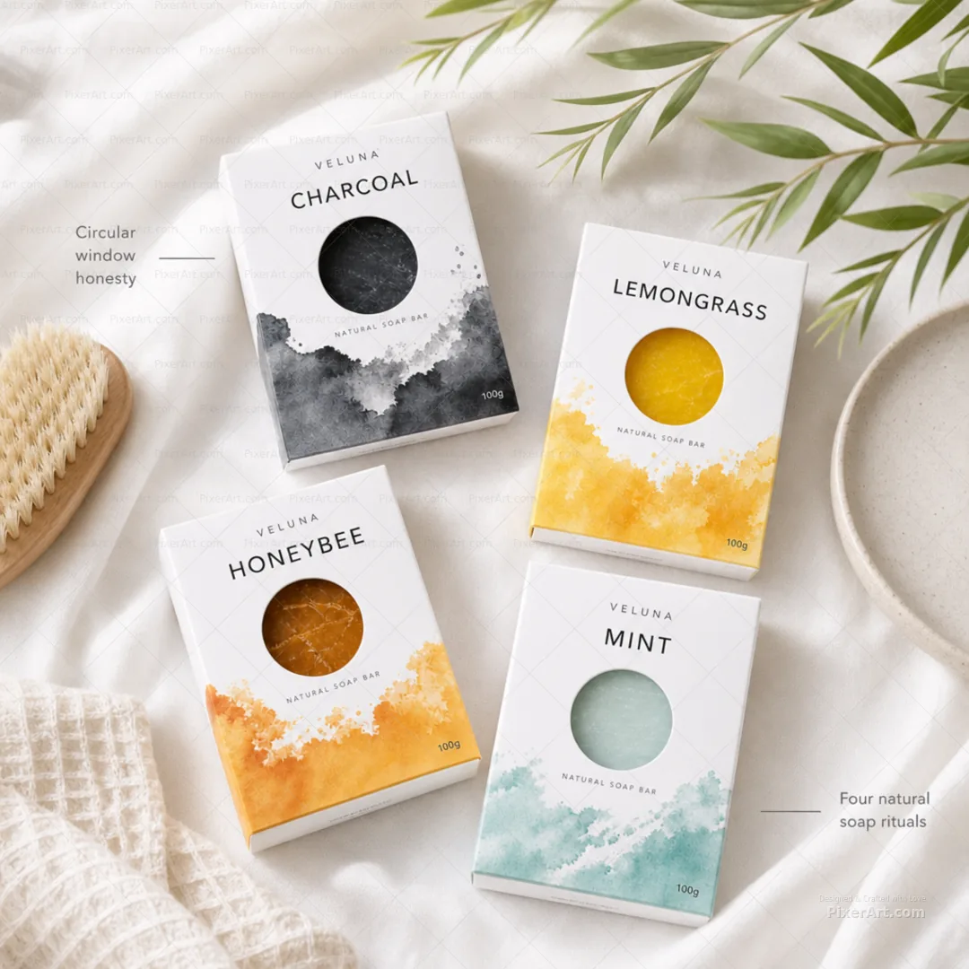 Veluna Windowed Natural Soap Family
