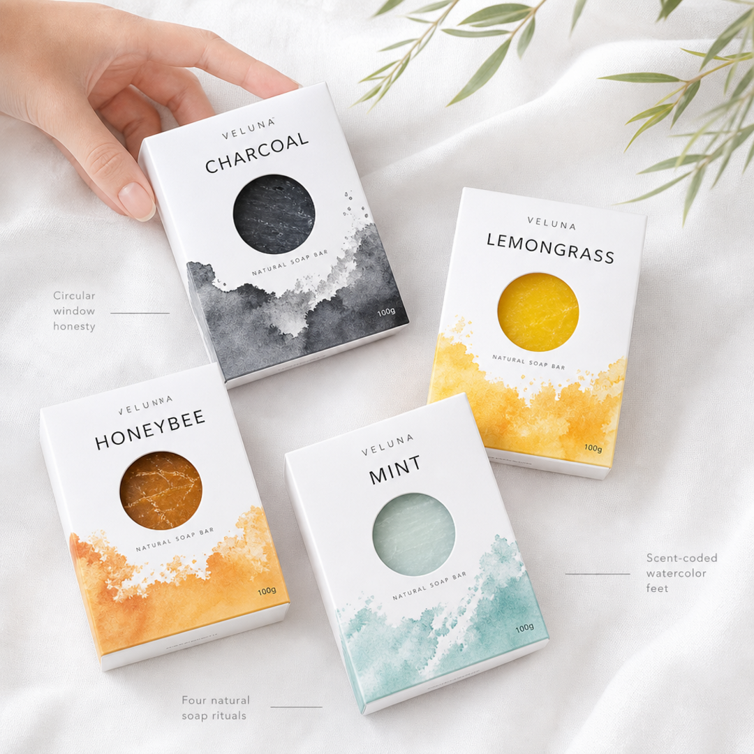Veluna Windowed Natural Soap Family