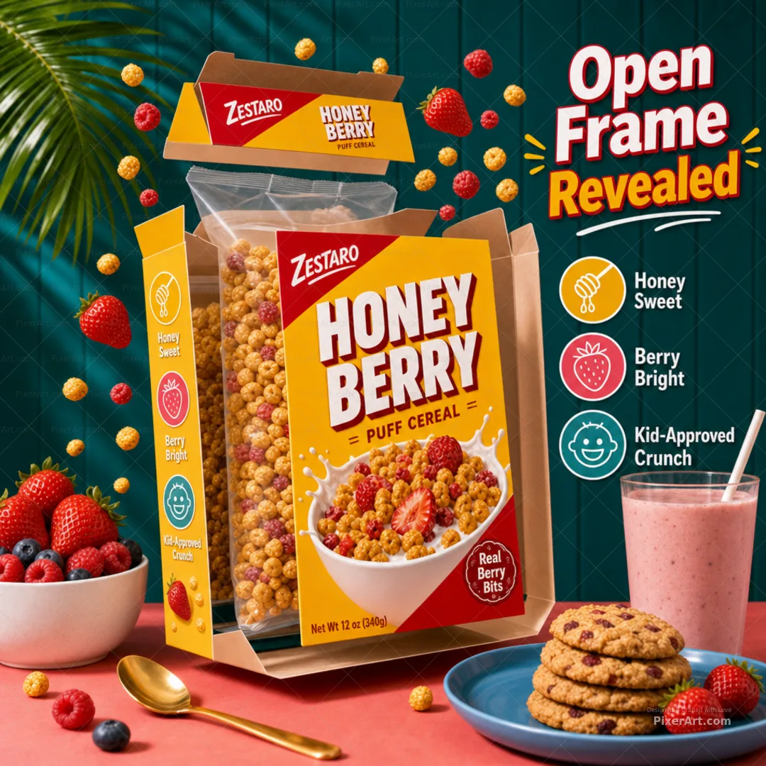 Zestaro Honey Berry Puff Cereal