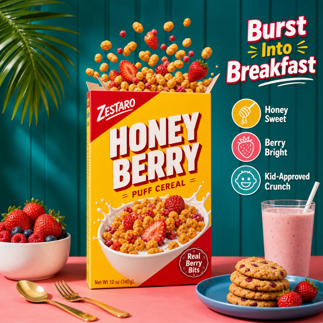 Zestaro Honey Berry Puff Cereal