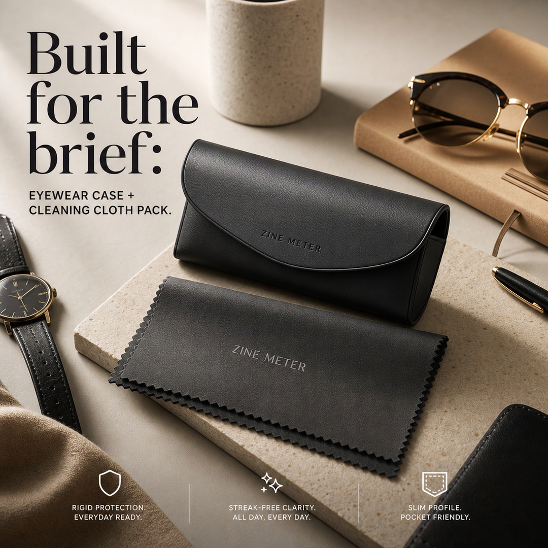 Zine Meter Eyewear case + cleaning cloth pack